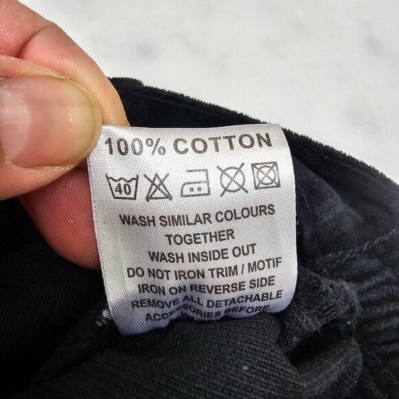 Girls Barbie Black Corduroy Cargo Wide Legged Jeans, Junior 160 - Picture 16 of 16